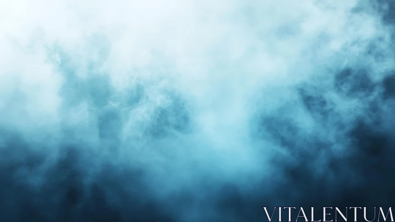 Blue Misty Fog Background with Soft Light and Dreamy Style.