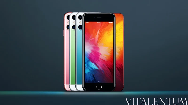 Rainbow-Hued Smartphones Dance in Perfect Lineup Formation
