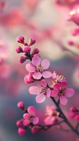 Pink Cherry Blossoms in Luminous Bloom.