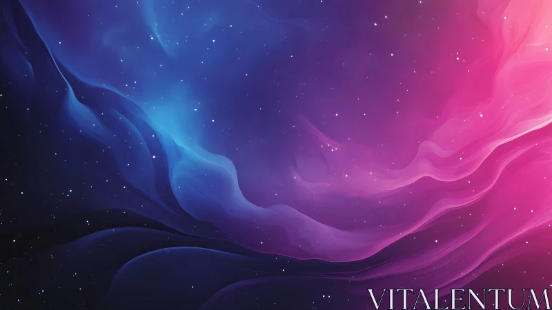 Digital nebula panorama with flowing chromatic gradients.