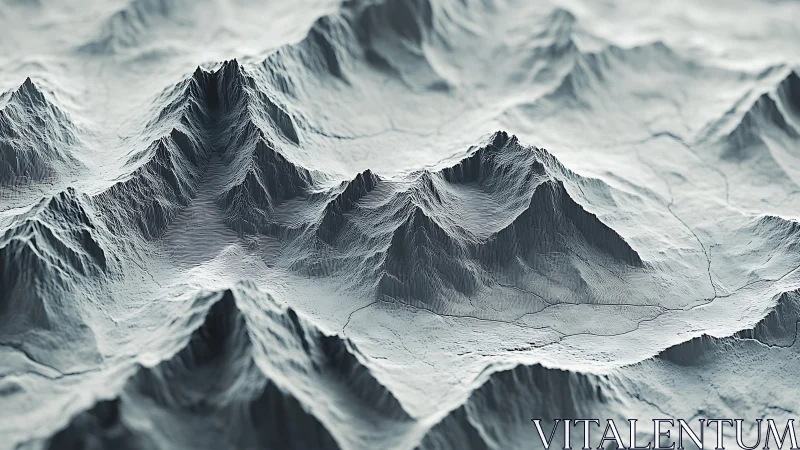 Procedural grayscale mountain terrain rendered with fine relief.