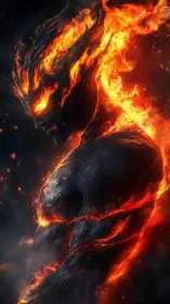 Lava-textured humanoid figure with engulfing flames profile.
