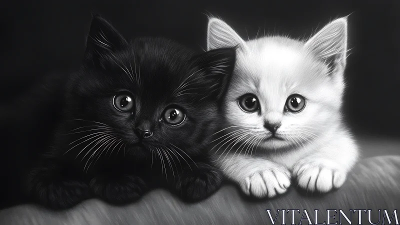 Monochromatic Feline Duality: Juvenile Black and White Cats Study.