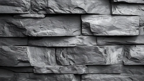 Rough gray stone wall shows layered rectangular blocks