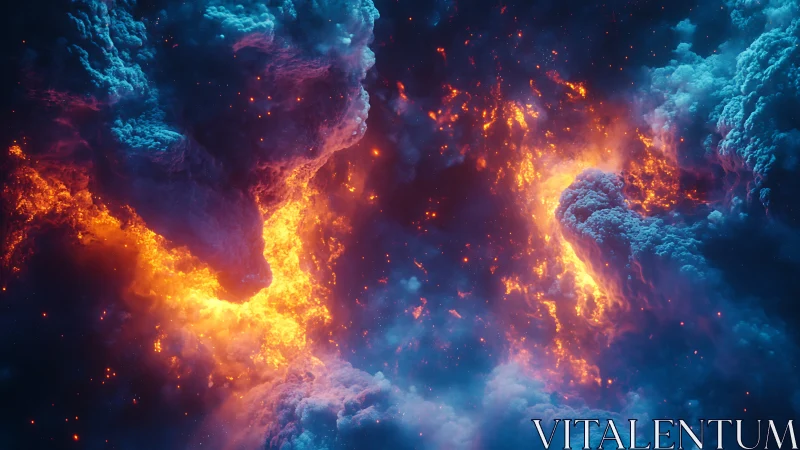 Volumetric nebula clouds ignite with high-contrast plasma light