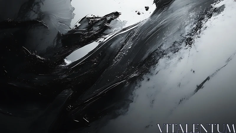 Monochrome abstract smear with dynamic black brush strokes.