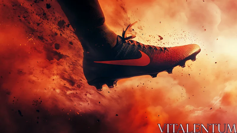 Volcanic sprint launches a flaming soccer boot into orbit