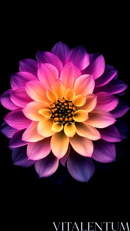 Chromatic Dahlia Blooms in Radiant Gradient Splendor