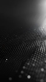 Black grid of illuminated particles in soft focus field.