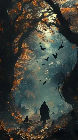 Wanderer of the emberwoods beneath whispering crows&rsquo; orbit.