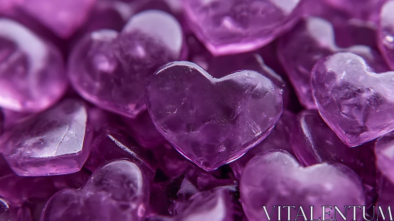 Translucent Purple Hearts Macro Detail.