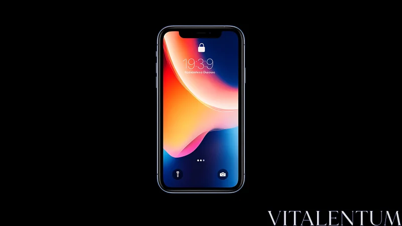 iPhone Locked Screen with Gradient Wallpaper Display.