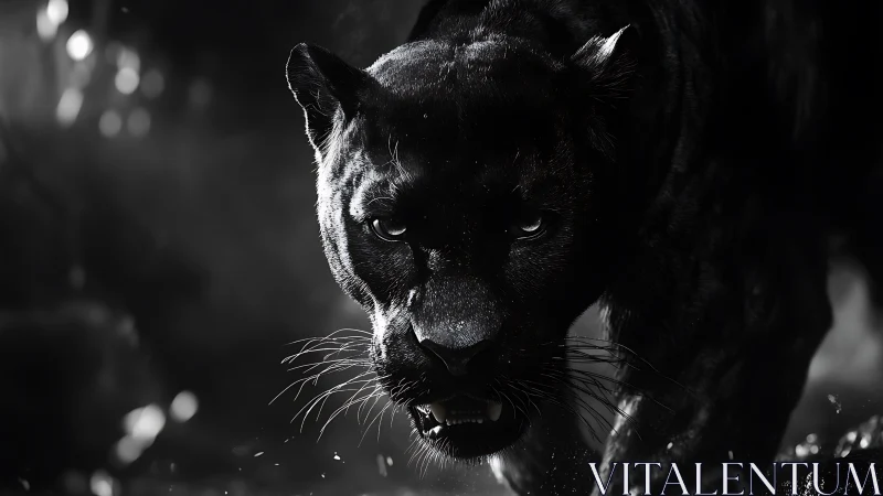 Powerful Panther Emerges with Striking Eyes