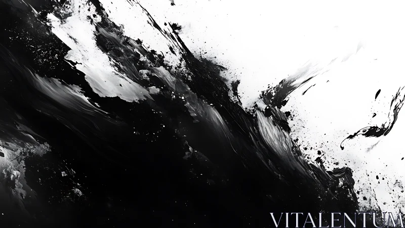 High-contrast monochrome fluid dynamics with diagonal splatter flow