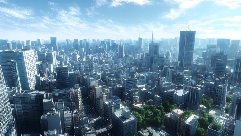 High-density aerial megacity panorama under clear sky.