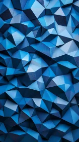 Blue low poly faceted geometric surface pattern background.