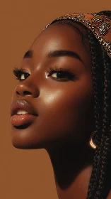 Radiant portrait of serene beauty in warm golden light.