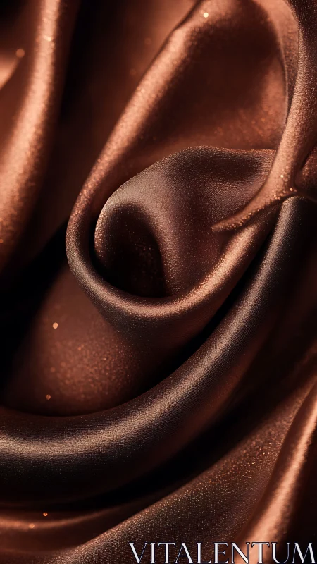 Copper satin fabric folds with soft shimmering highlights.