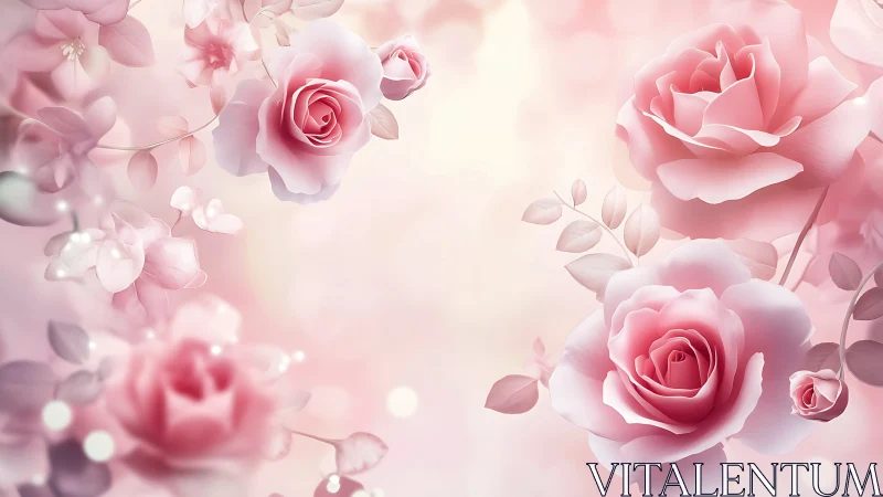 Soft Pink Roses in Dreamy Floral Composition.