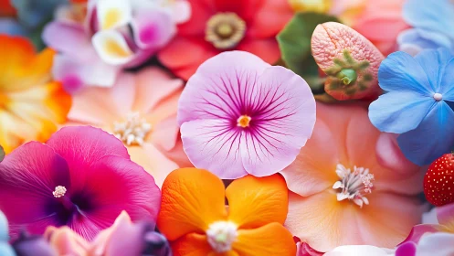 Velvet Petals Symphony: A Chromatic Garden Bursting with Botanical Ecstasy.