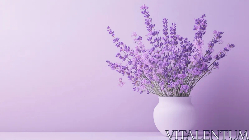 Lavender Bouquet in White Ceramic Vase