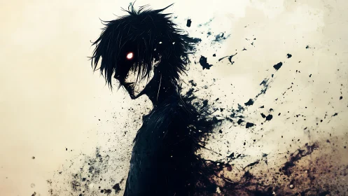 Shadow-born wanderer unraveling into drifting ink and light.