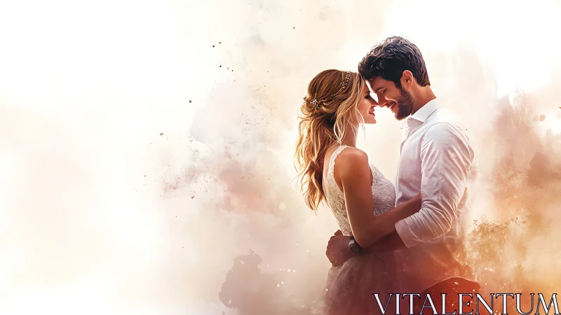 Two Hearts Lost in Golden Moments of Love.