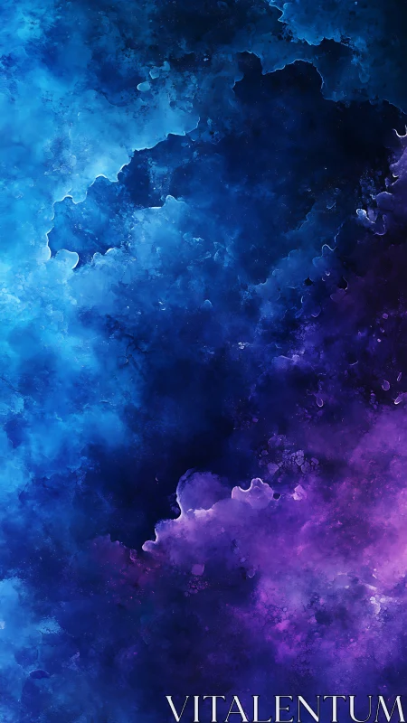 Nebula dreams in swirling blues and soft electric violets.