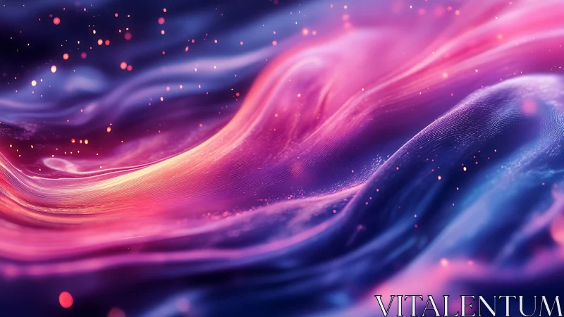 Abstract gradient waves form flowing, luminous surfaces