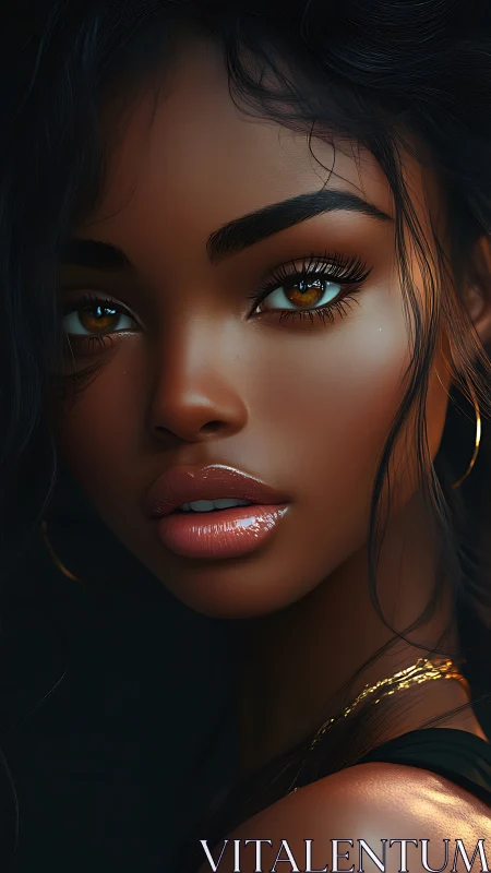 Radiant close-up portrait glowing with soft golden light.