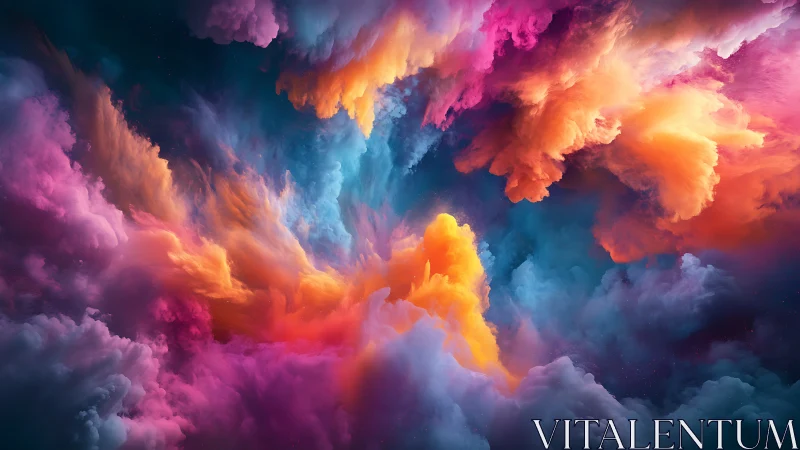 Volumetric nebula clouds in multicolor atmospheric turbulence