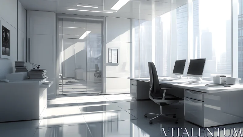 Parametric daylight-optimized corporate workstation interior.