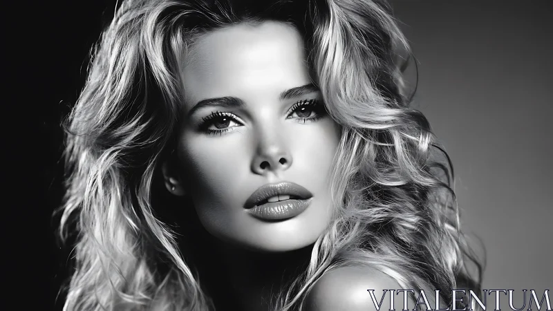 Monochrome beauty portrait glows with cinematic allure