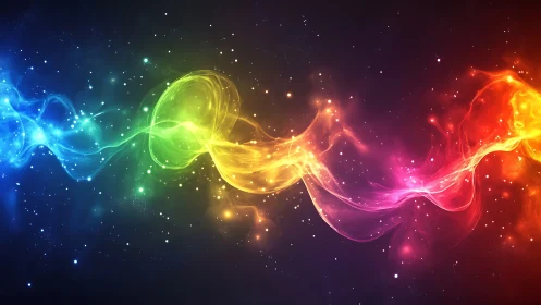 Spectral energy ribbon across cosmic gradient background.