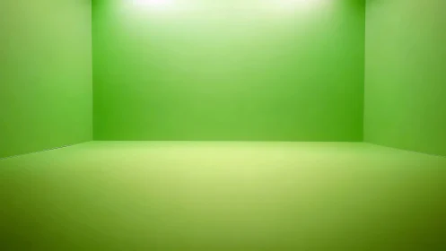Monochrome lime green empty studio room with soft falloff