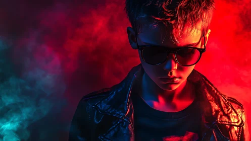 Cool Portrait of Young Person with Stylish Glasses