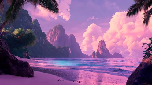Purple Paradise Where Limestone Cliffs Cradle the Perfect Tropical Reverie