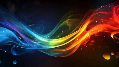 Chromatic energy waveforms in fluid-spectrum digital motion.