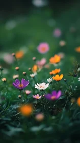 Garden's Whimsical Orchestra: Cosmos Blooms in Chromatic Harmony.