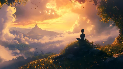 Child of dawn listening to mountains breathe in light.