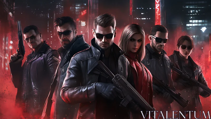 Shadow-clad strike team stalks neon streets with quiet menace