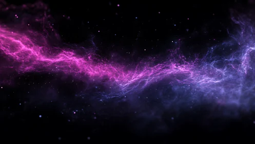 Gentle pink nebula river drifting through a quiet night sky.