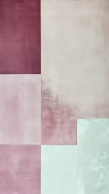 Soft rose and white geometric blocks in muted grid study.