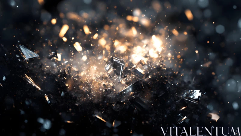 Shattered Glass Explosion in Dramatic Cinematic Lighting.