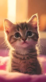 Golden Hour Kitten in Warm Dream Light.