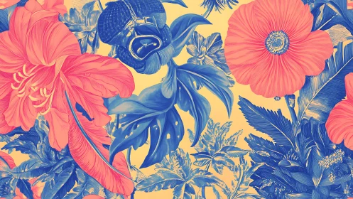 Coral Blooms Dance in Electric Wonderland.