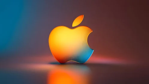 Vibrant Apple Logo in Modern Gradient 3D Digital Art Style.