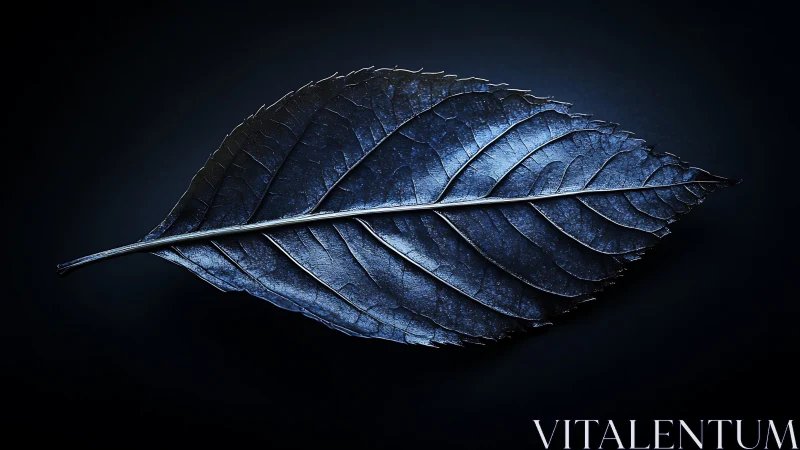 Midnight metallic leaf adrift on galaxies of velvet blue.