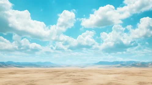 Vast desert plain under luminous turquoise sky.