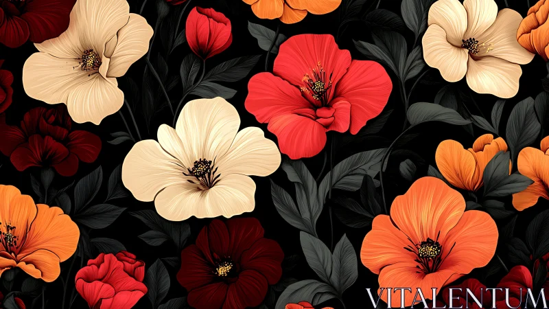 Garden's Warm Embrace: Blooming Florals in Vibrant Harmony.